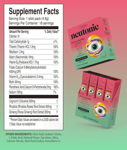 Neutonic Nootropic Focus Blend – Watermelon Mint (16 Sticks)
