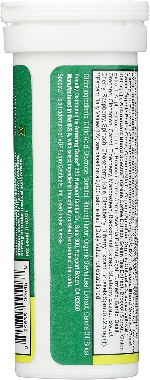 Amazing Grass Lemon Lime Green Superfood Drink Tabs, 10 Tablets - görsel 2