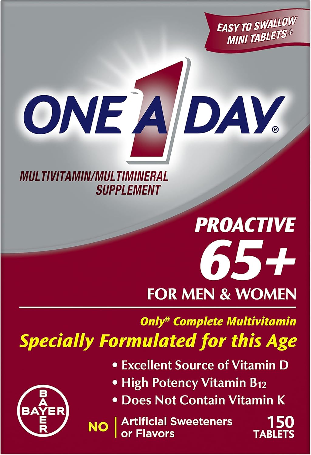 One A Day Proactive 65+ Multivitamin for Men & Women, 150 Tablets - görsel 1