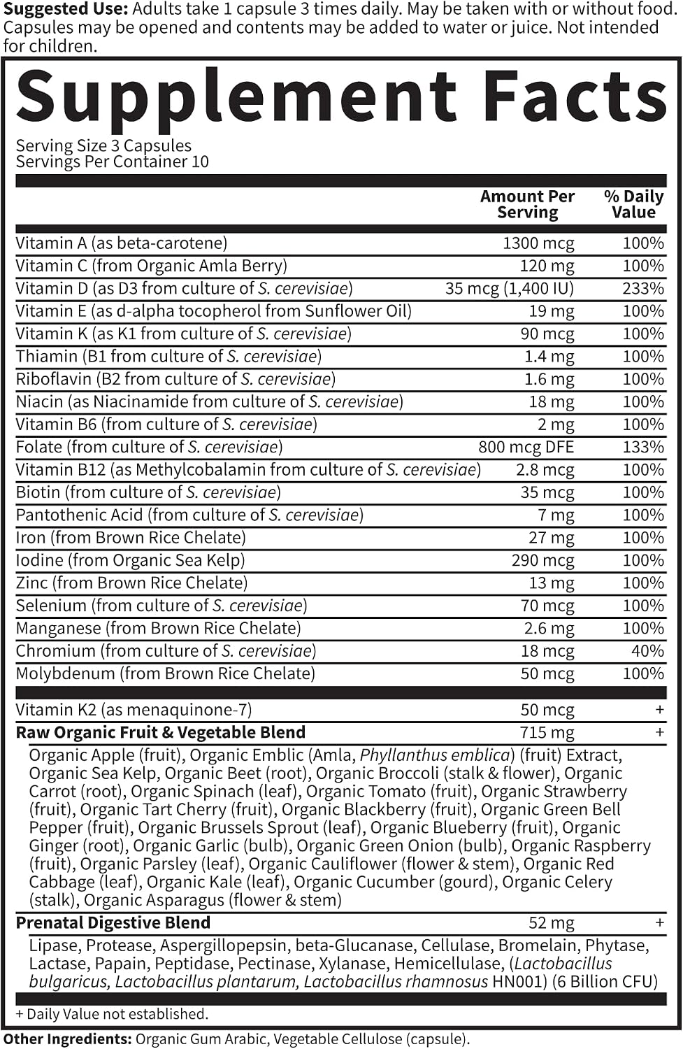 Garden of Life Vitamin Code Raw Prenatal Multivitamin - 30 Day Supply - görsel 5