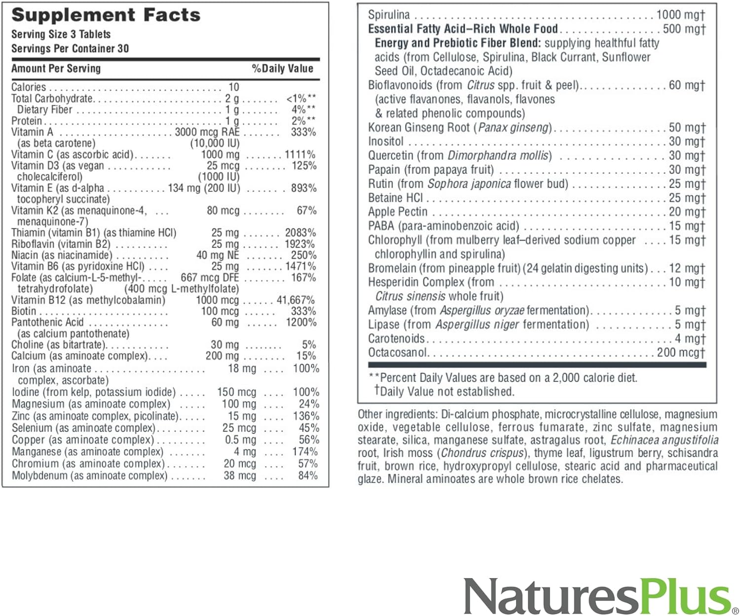 Nature's Plus Source of Life Multivitamin - 90 Tablets - görsel 5