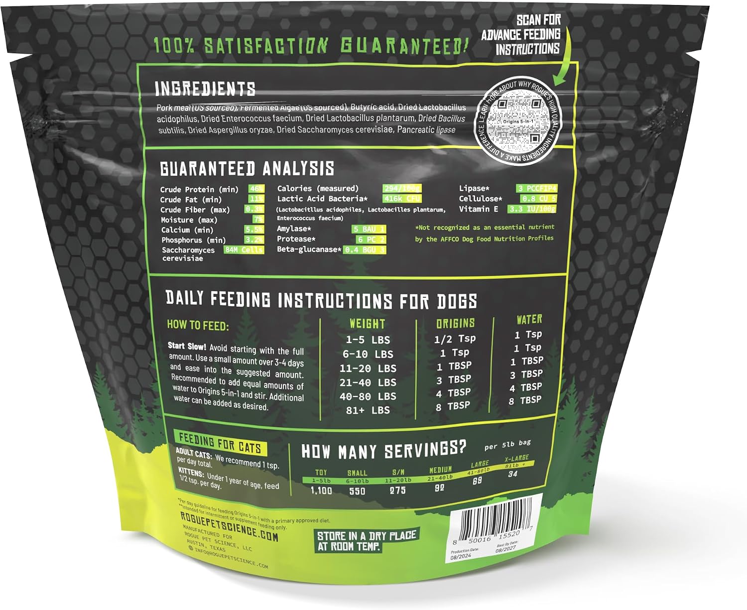 Origins 5-in-1 Dog Supplement - Powdered Food Topper with Natural Heirloom Pork Protein - Supports Healthy Digestion, Skin, and Coat (2.27 kg) - görsel 7