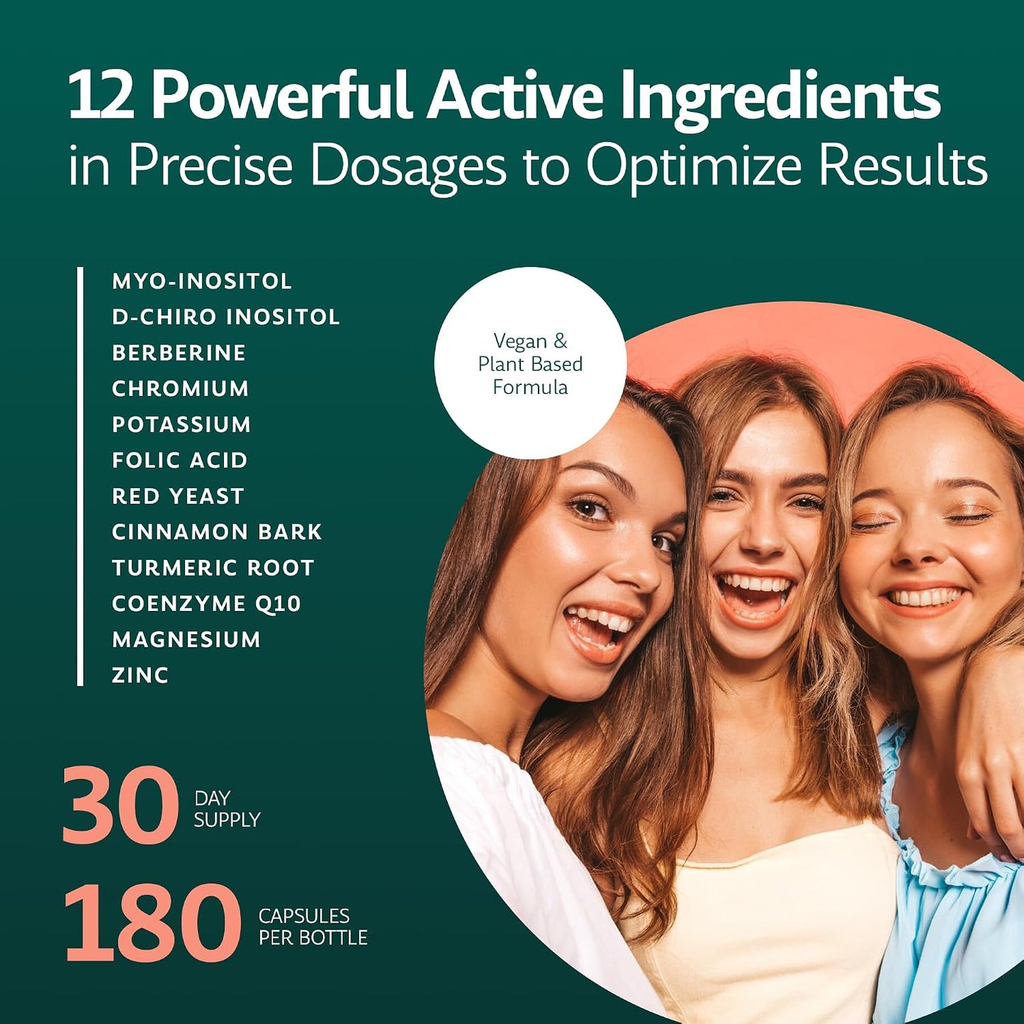 Inositol Plus for Women | Ovarian Health, Hormone Balance, Fertility, Ovulation | 40:1 Myo-Inositol D-Chiro & 12 Ingredients | Developed by a Medical Doctor | 120 Capsules - görsel 5