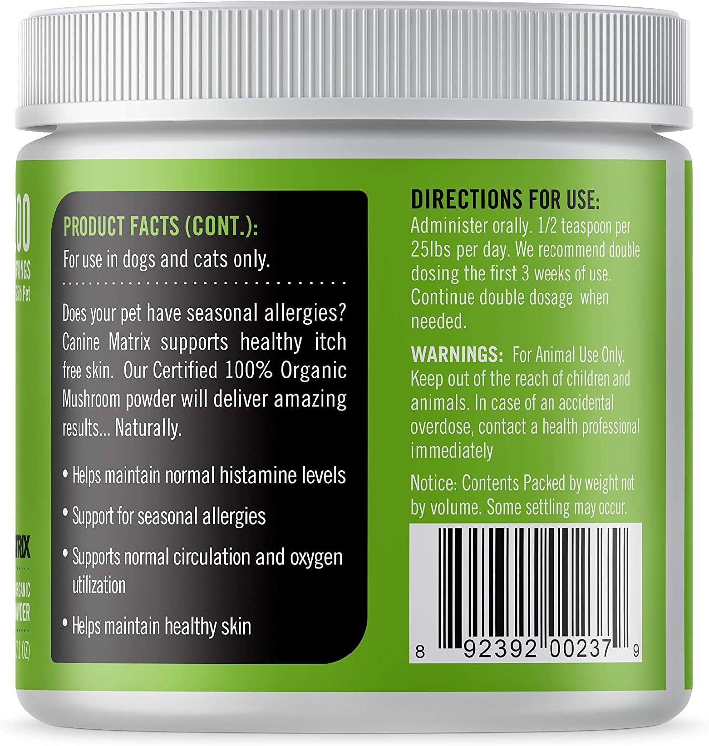 Canine Organic Mushroom Powder Skin and Coat Supplement, 200 Grammes (Packaging May Vary) - görsel 9