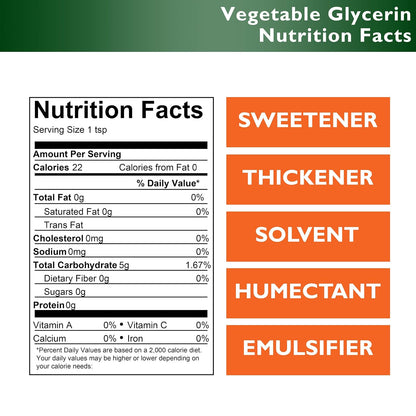 Vegetable Glycerin – 1 US Pint (473 ml) – RSPO Sustainable Palm, Non-GMO, Kosher, Pharmaceutical Grade