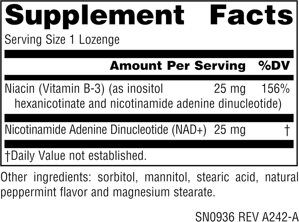 Source Naturals NAD+ Coenzymated B-3 – 25 mg Sublingual Lozenges, 30 Count - görsel 4