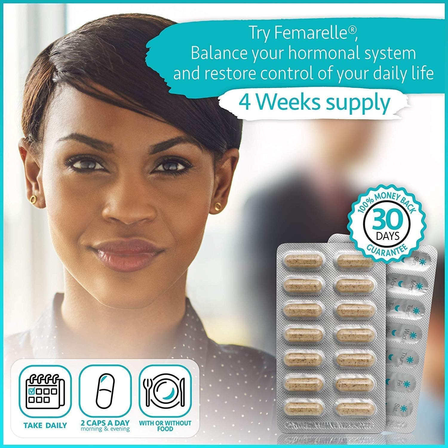 Femarelle Rejuvenate – Perimenopause Supplement – Hormone-Free with DT56a, Flaxseed, Biotin & Vitamin B2 – 56 Capsules - görsel 3