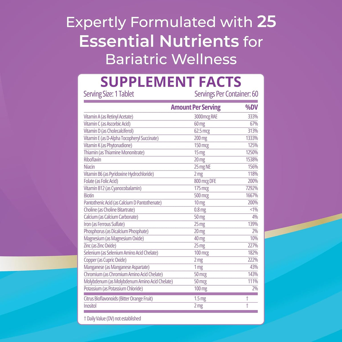 High ADEK Bariatric Multivitamin - for DS, SADI & BPD/DS Surgery - 60 Tablets - görsel 4
