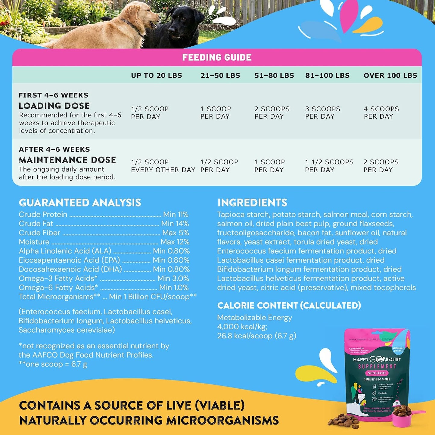 Skin & Coat Supplements for Dogs | Dog Itching Skin Relief & Promotes Shiny Skin Coat for Dogs | Rich in Omega 3 All-Natural Ingredients Tasty Kibble Dog Food Topper | 21 Count Pack - görsel 7