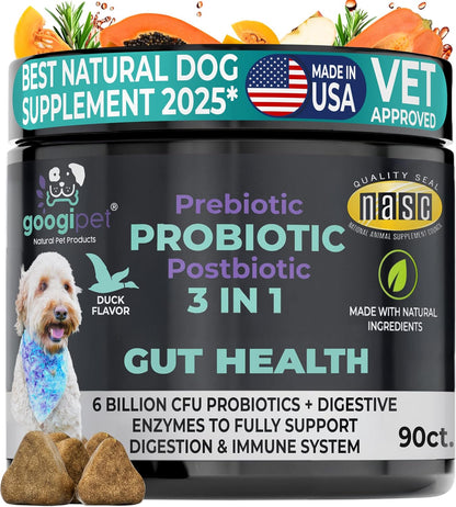 Googipet Premium Dog Multivitamin Chewable - Joint Support, Probiotics & Omegas (Chicken Flavour)