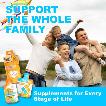 Cover Three Brain Assist Brain Supplement with Curcumin and Uridine - Liquid Focus Formula, Orange Slice Flavour