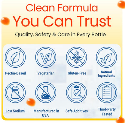 Real Focus Omega 3 for Kids – DHA Gummies for Attention, Memory & Concentration, Orange Flavour, Non-GMO (60 Count)