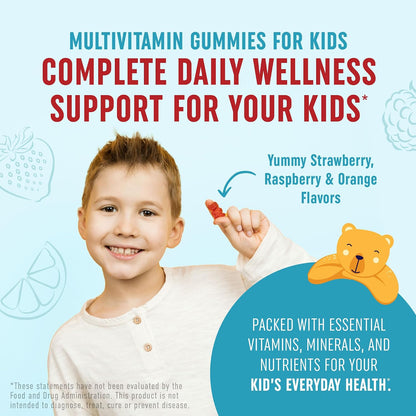 Kids Multivitamin Gummies - Vitamins A, B, C, D, E, Zinc - Non-GMO - 60 Gummies