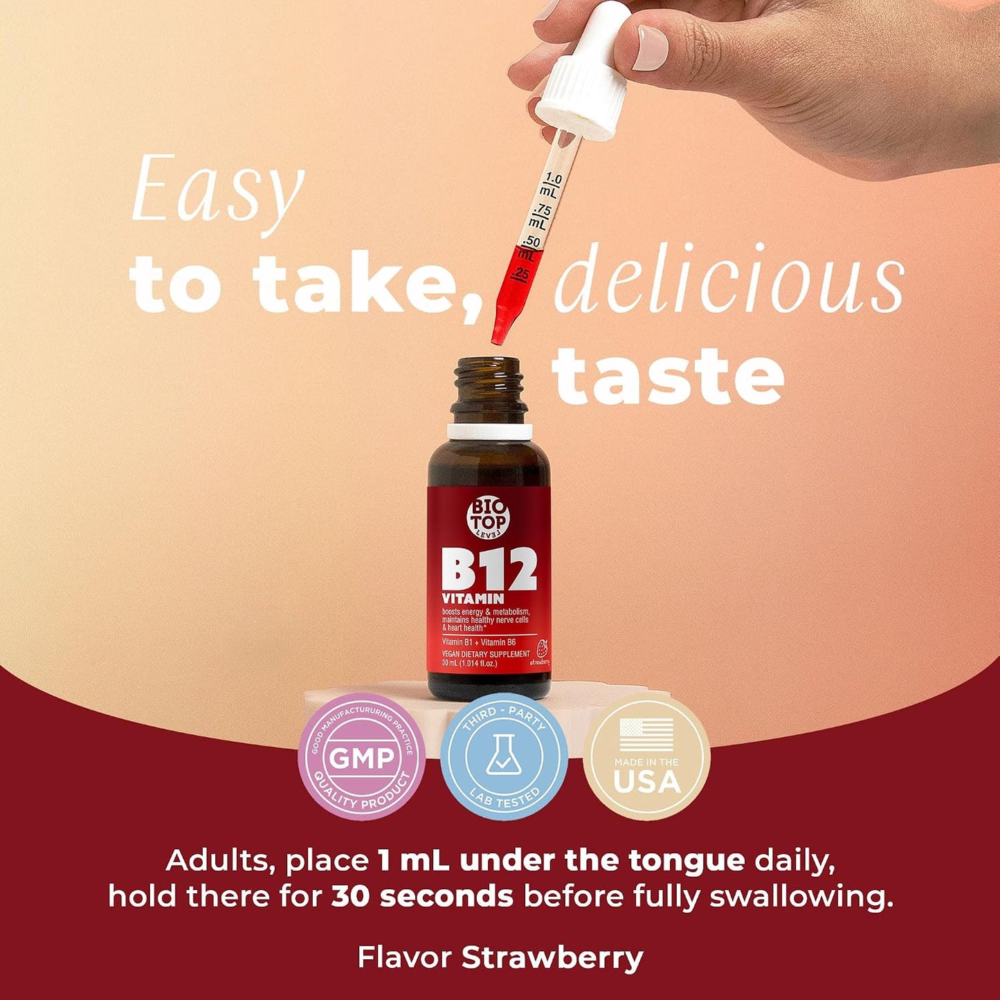Vitamin B12 Sublingual Liquid Drops (5000 mcg) with B1 & B6 - Rapid Absorption Formula - görsel 6