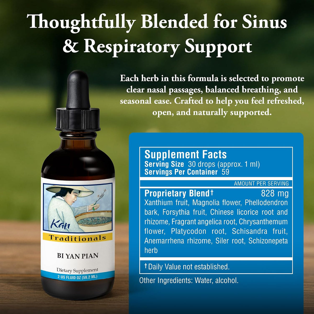 Kan Herb Company Bi Yan Pian – Traditional Chinese Herbal Remedy for Sinus Health, Liquid Extract, 60 ml - görsel 3