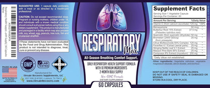 Respiratory-Max Lung & Respiratory Support Supplement – 10-in-1 Formula (60 Capsules)