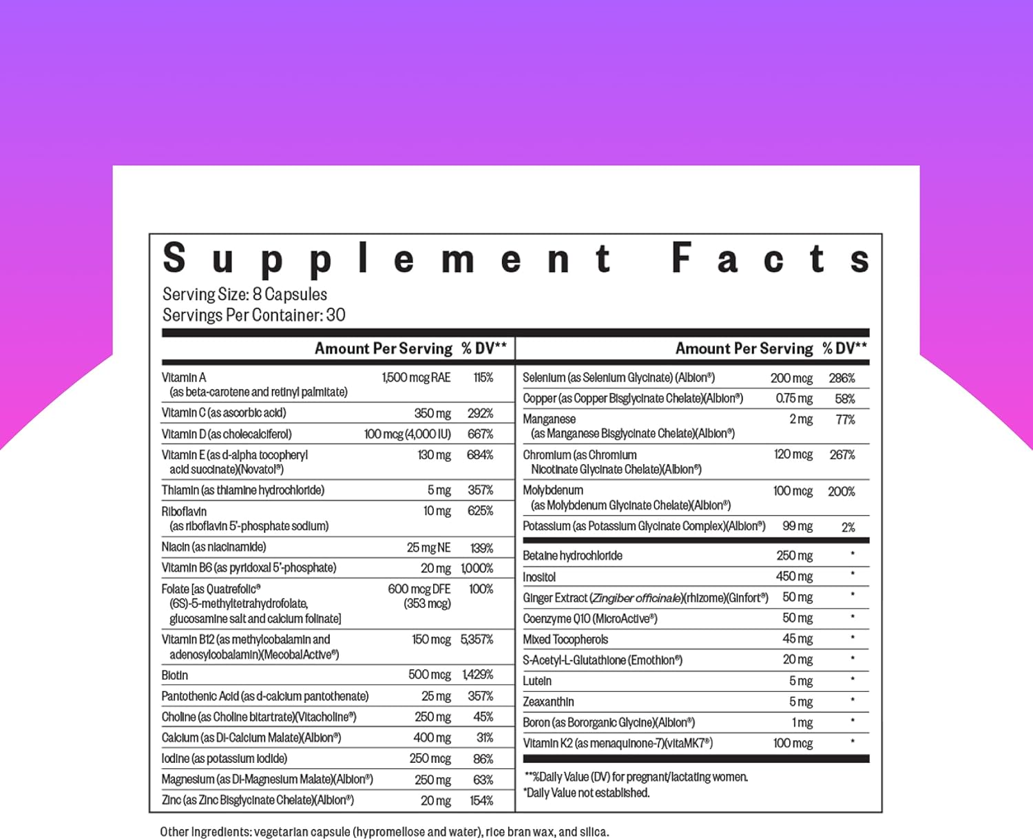 Seeking Health Optimal Prenatal – with Vitamin B12, L-Methylfolate & Choline – Vegetarian Food Supplement for Maternal Health – 240 Capsules - görsel 2