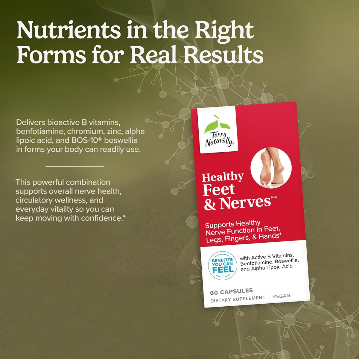 Terry Naturally Healthy Feet & Nerves – Nerve & Circulation Support, 60 Vegan-Friendly Capsules - görsel 3