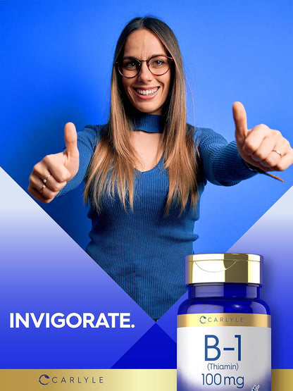Carlyle Vitamin B1 (Thiamine) 100mg, 300 Vegan Tablets
