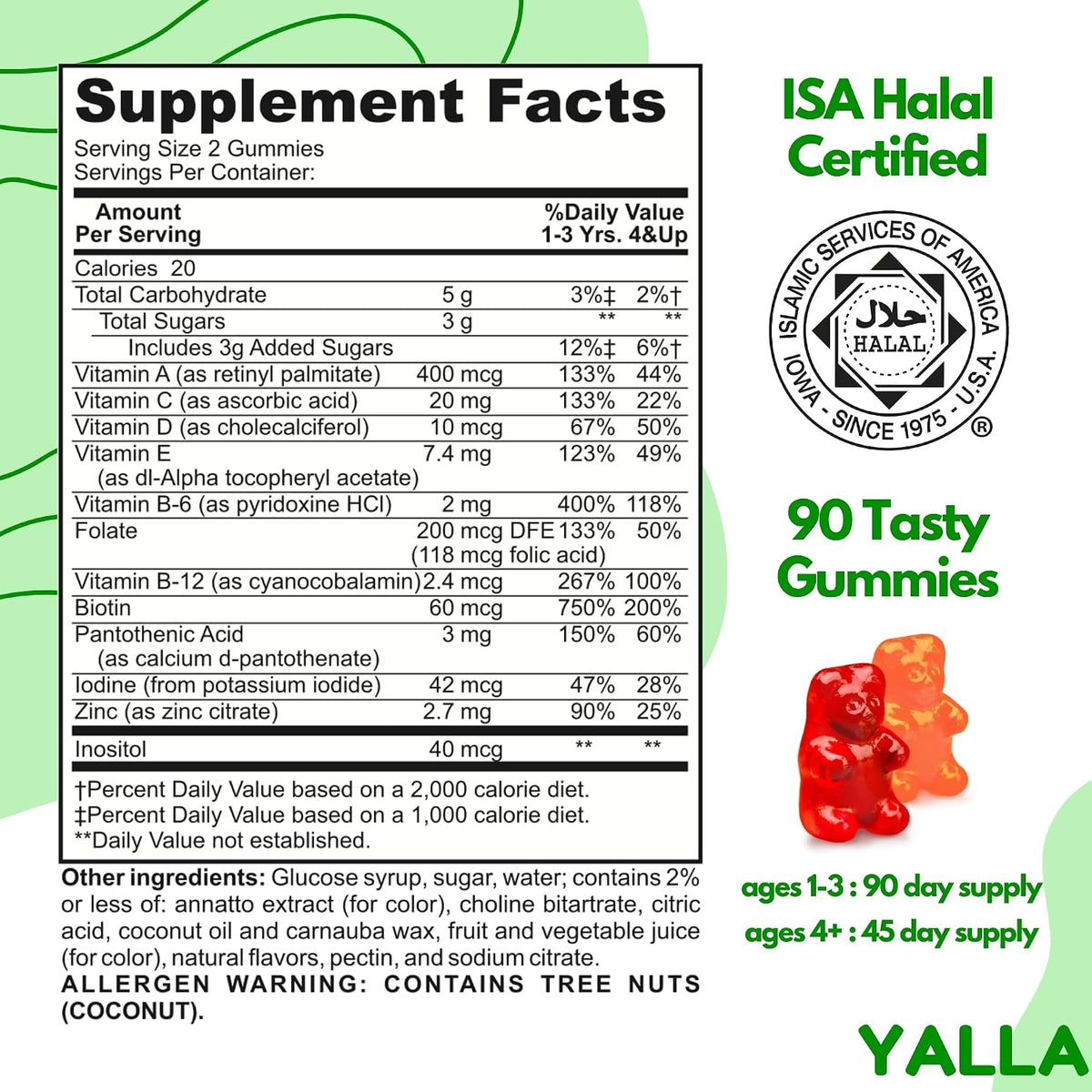 YALLA Halal Children's Multivitamin Gummies – ISA Certified, Gelatin-Free - görsel 6