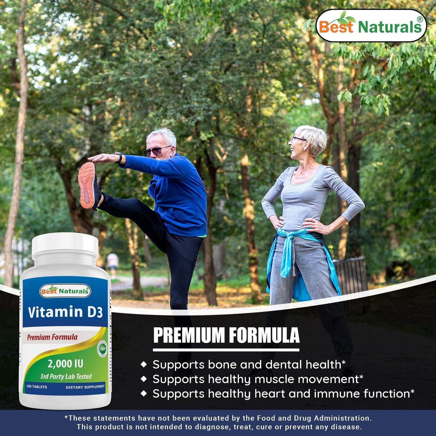 Best Naturals Vitamin D3 2000 IU (50 mcg) - 100 Tablets - görsel 4