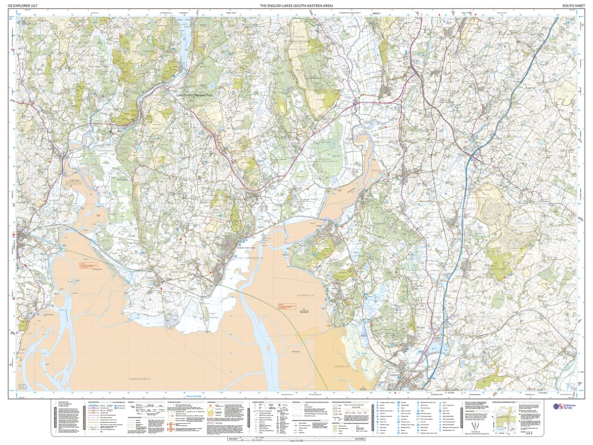 Lake District OS Explorer Map OL7: The English Lakes - South Eastern Area (Windermere, Kendal & Silverdale) - görsel 4