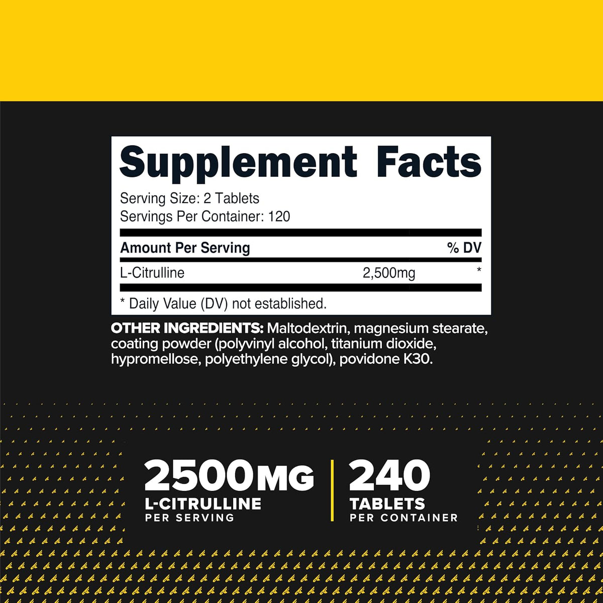Primaforce L-Citrulline 2,500mg, 240 Tablets, 120 Servings - görsel 2
