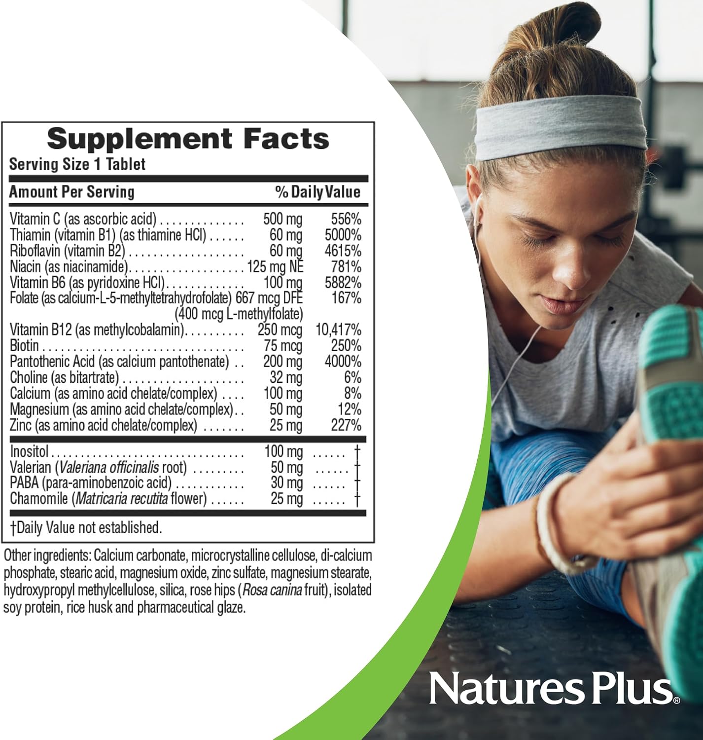 NaturesPlus Mega-Stress Complex, 60 Sustained Release Tablets - görsel 5