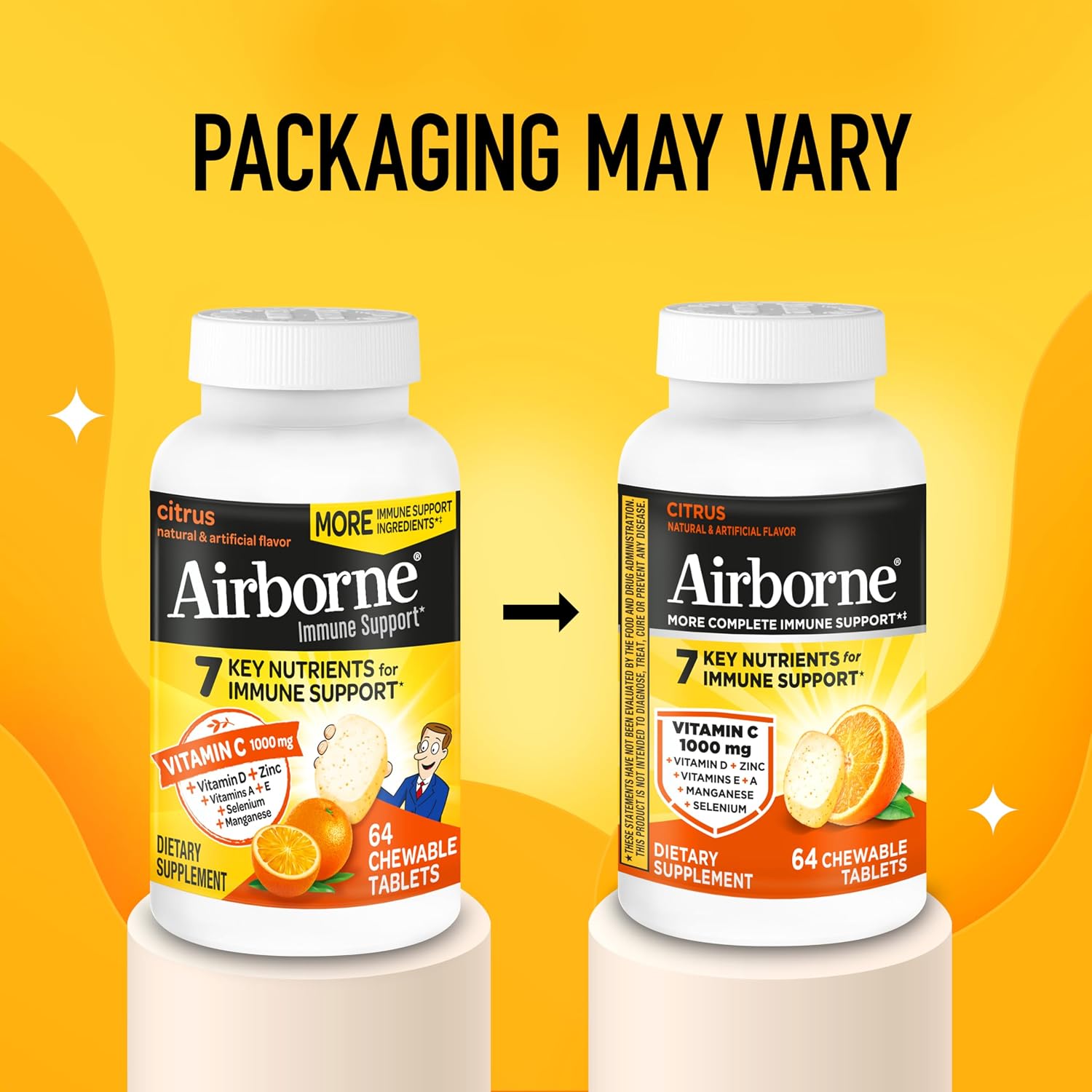Airborne Citrus Chewable Tablets – 64 Tablets - görsel 8