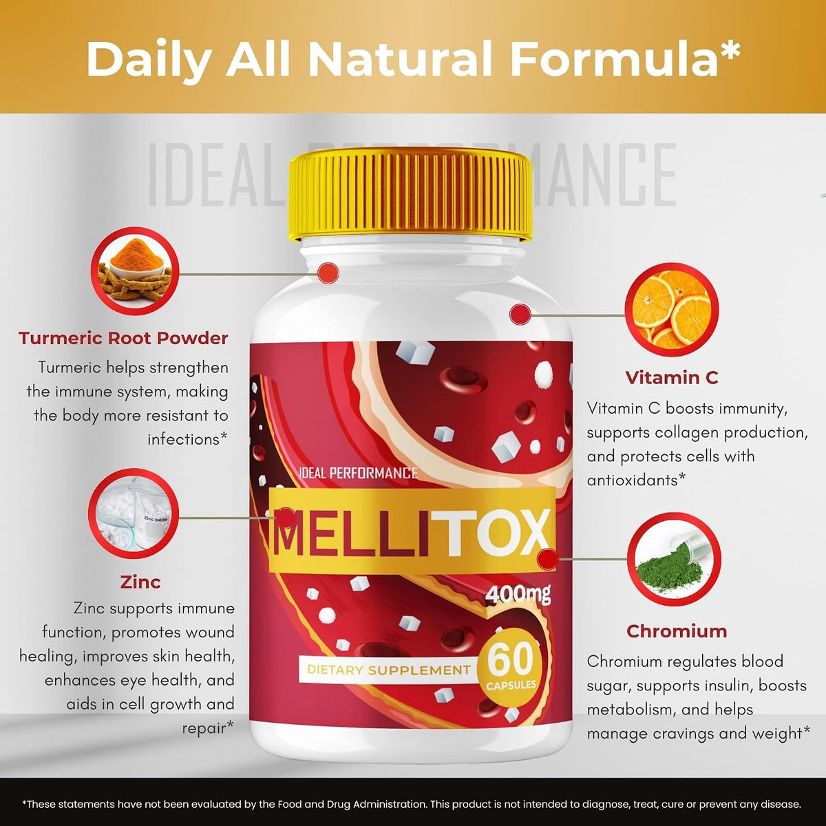 MelliTox Capsules – Overall Health and Wellbeing Supplement, Maximum Strength, All Natural (5 Pack) - görsel 7