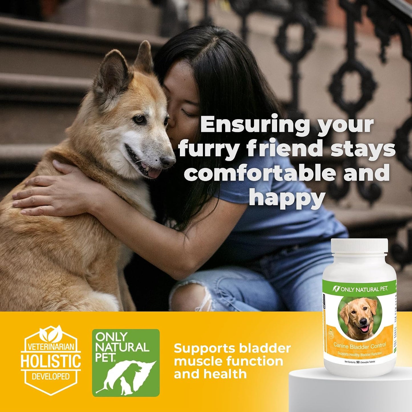 ONLY NATURAL PET Canine Bladder Control - Senior Dog Care Supplement - UTI, Urinary Tract Health, Incontinence Support with Cranberry Extract | Tablets, 90 Chewable Tablets (Natural Turkey Flavour) - görsel 6