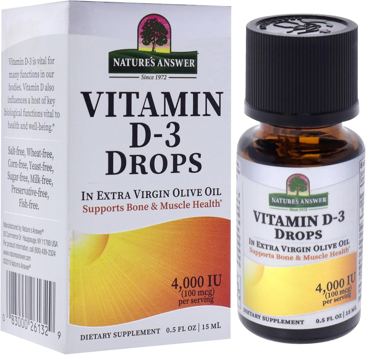 Nature's Answer Platinum Vitamin D3 4000 IU Liquid Drops, 15 ml - görsel 3