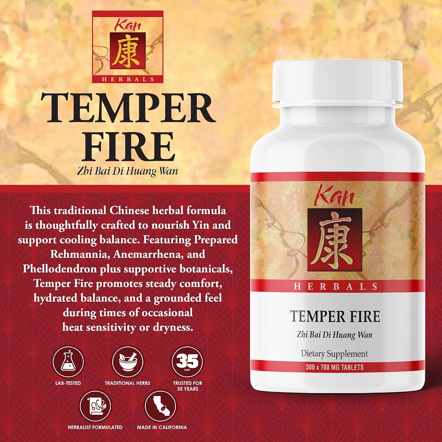 Kan Herbs - Temper Fire 300 Tablets - görsel 2