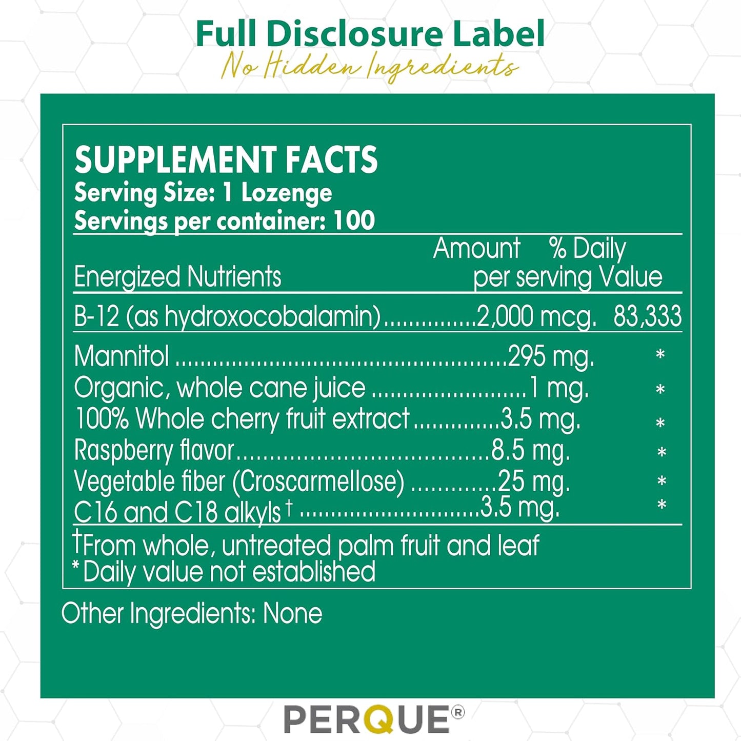 Perque Activated B-12 Guard - 2000 mcg, 100 Lozenges - görsel 5