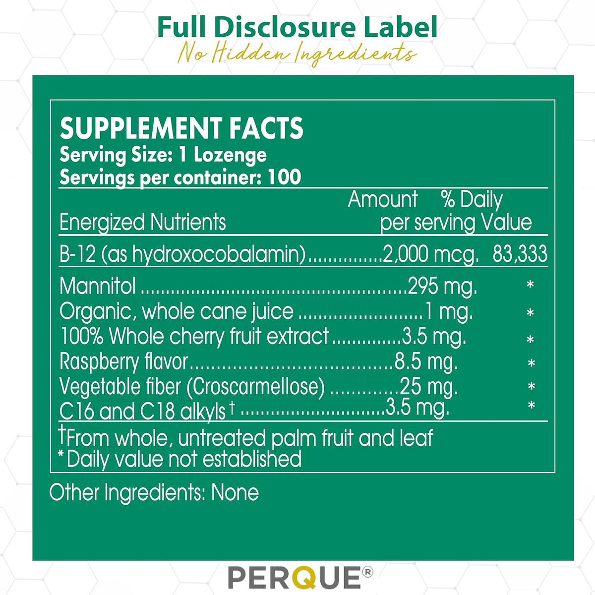 Perque Activated B-12 Guard - 2000 mcg, 100 Lozenges - görsel 5