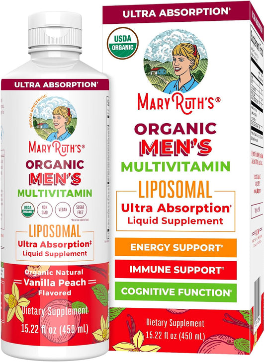 MaryRuth’s Multivitamin Liposomal for Men – Sugar Free Liquid Multivitamin with B Vitamins, D3, Omega 3 & 9 (15.22 fl oz)