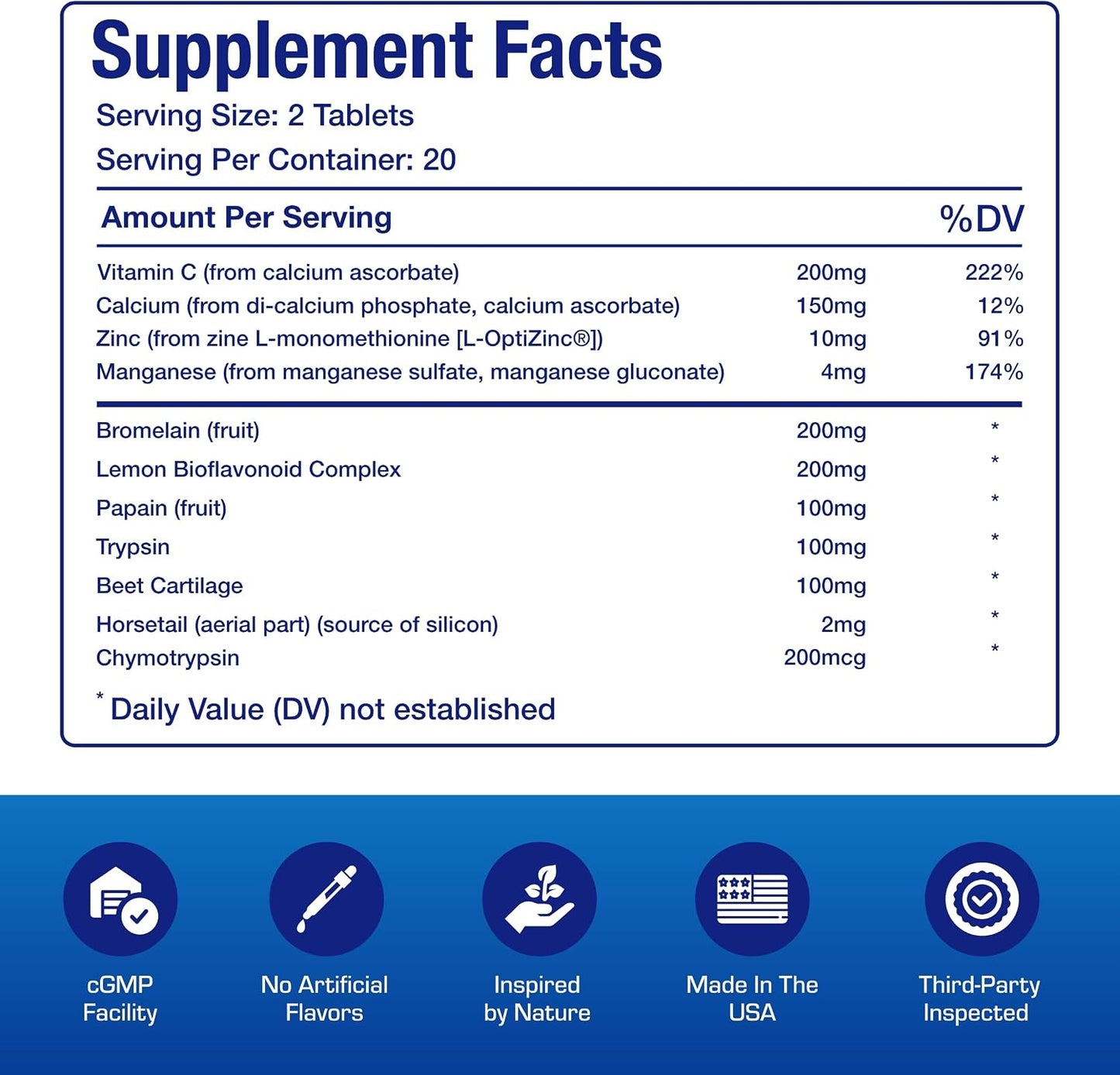 Cartilage, Ligament and Tendon Supplement - Clinical Restorative Joint Support Formula with Bovine Cartilage Minerals & Proteolytic Enzymes for Comfort, Mobility & Recovery Support - 20 Servings - görsel 4