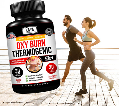 Kaya Naturals Oxy Burn – Thermogenic Herbal Formula for Active Living – Non-GMO & Gluten-free – 30 Capsules