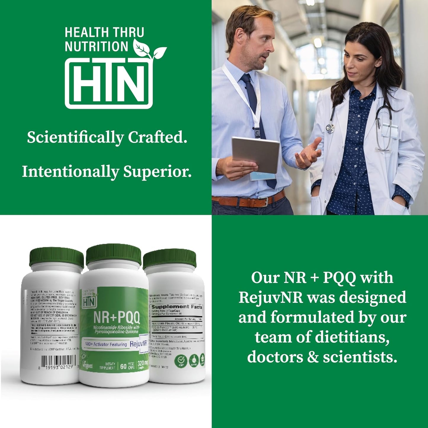 Health Thru Nutrition NAD+ Activator - NR with PQQ, 300mg Nicotinamide Riboside + 20mg PQQ, 60 Capsules - görsel 8