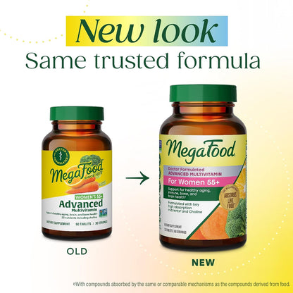 MegaFood Multi for Women 55+ - Multivitamin for Health and Vitality - 60 Tablets