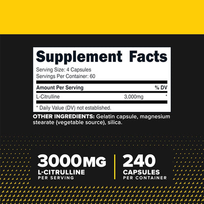 Primaforce L-Citrulline 3000mg, 240 Capsules