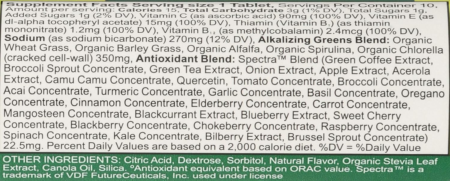 Amazing Grass Lemon Lime Green Superfood Drink Tabs, 10 Tablets - görsel 3