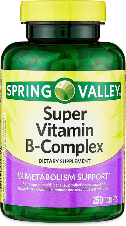 Convergence Spring Valley Super Vitamin B-Complex Tablets Food Supplement, 250 Tablets