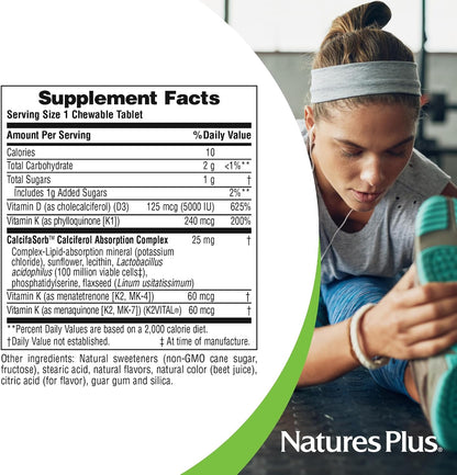 NaturesPlus D & K Complex - 60 Mixed Berry – Cardiovascular Support: By directing calcium away from arteries and – Image 4