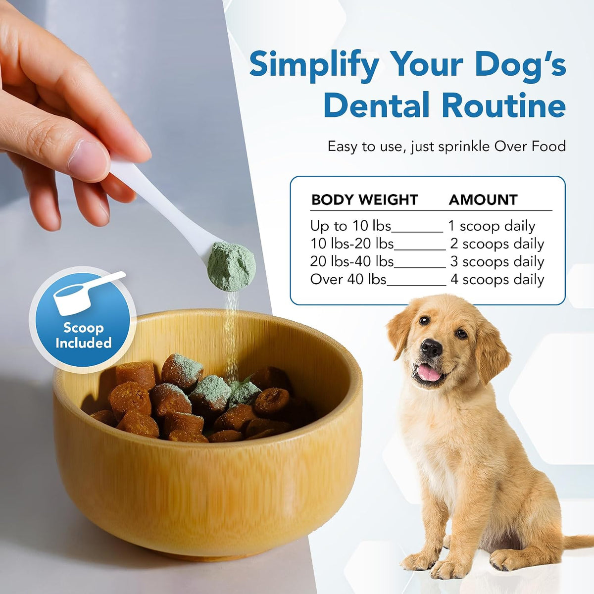 Spanielbuns Dental Powder for Dogs - Plaque Control & Tartar Remover, Breath Freshener with Probiotics (80 g) - görsel 2