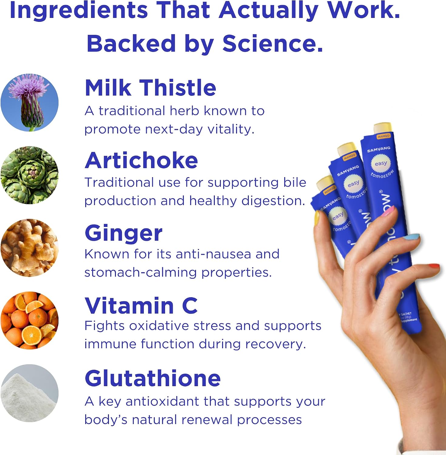 Natural Energy & Morning Vitality Jelly Stick - Daily Korean Skin care Supplement & Post-Alcohol Support with DHM & Glutathione - K-Beauty Inspired (White Grape Flavour, 10 Sticks) - görsel 3
