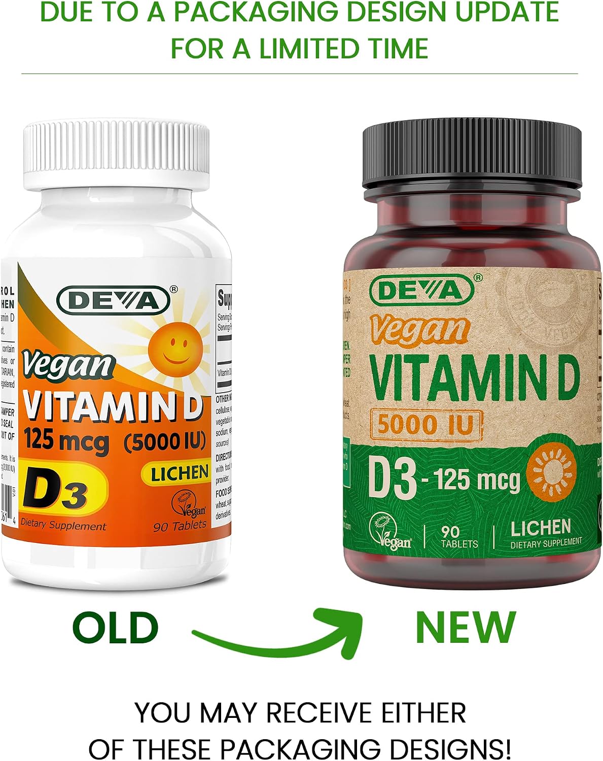 DEVA Vitamin D3 5000 IU, Vegan Sunshine Supplement, 90 Tablets - görsel 2