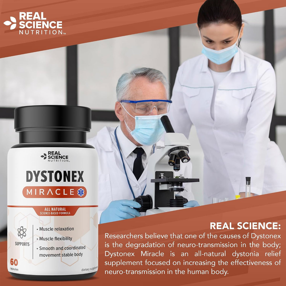 Real Science Dystonex – Dystonia Support Supplement with Vinitrox & GABA, 60 Capsules - görsel 5