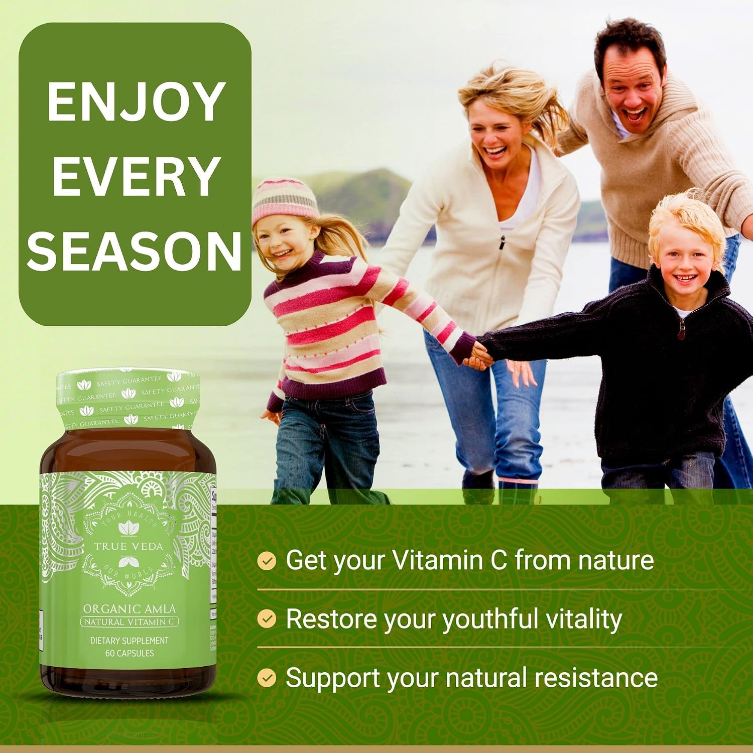 True Veda Organic Amla Capsules | Indian Gooseberry Whole Food Vitamin C Supplement - görsel 3
