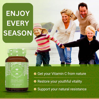 True Veda Organic Amla Capsules | Indian Gooseberry Whole Food Vitamin C Supplement